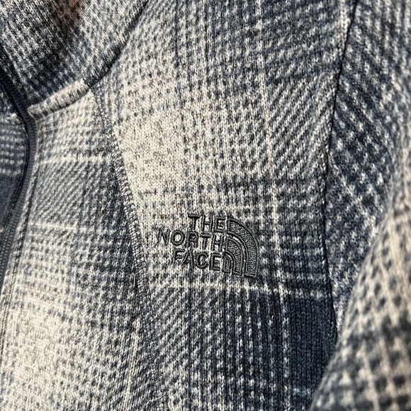 The North Face Women's Full-Zip Fleece Jacket Plaid Gray Blue Size L - Picture 4 of 11
